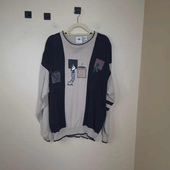 Vintage Cotton Traders Avant Garde Style Golf Man Sweater Size XL - Picture 1 of 8